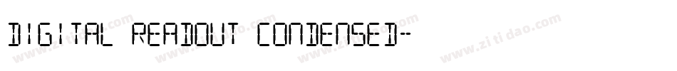 Digital Readout Condensed字体转换